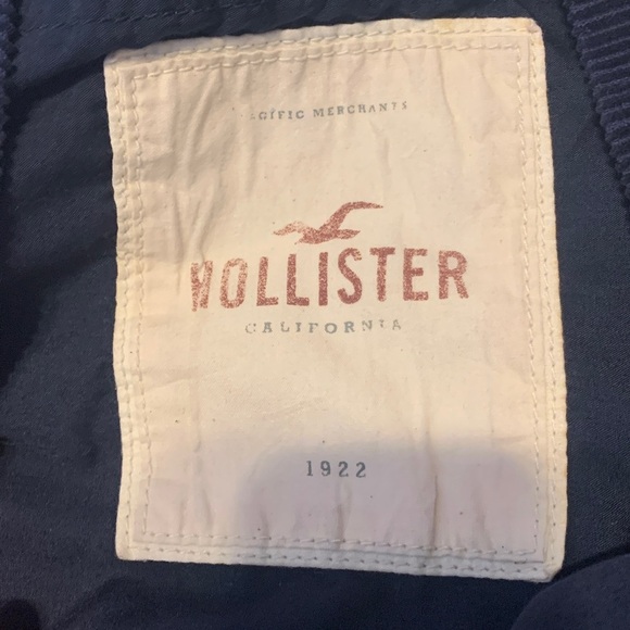 Hollister Navy Corduroy Tote Bag with White Straps appliqué logo side tie holder - Picture 3 of 8